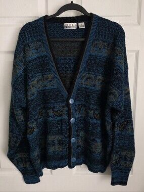 Vintage City Streets Cardigan 90s Dad Cosby Size XL